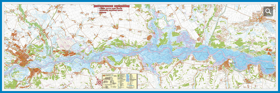 Карта глубин Днепродзержинского водохранилища